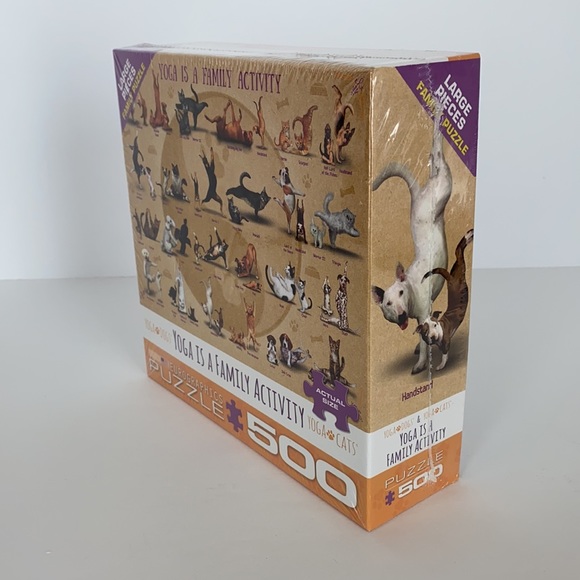 Yoga Dogs and Cats 500 Large Pieces Family Puzzle - Picture 11 of 12